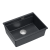 Quadron LOGAN 100 GraniteQ zlewozmywak black diamond 56x45x21,5 cm 1-komorowy podwieszany z syfonem manualnym stal szlachetna HQJ6045U8BSU